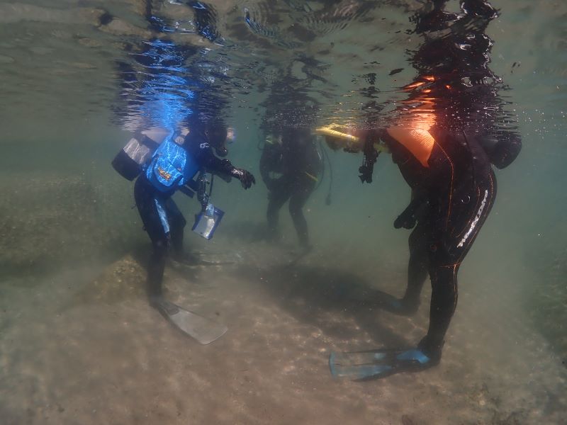 和歌山県田辺市で50代以上の方が参加するダイビングライセンス取得コース受講風景